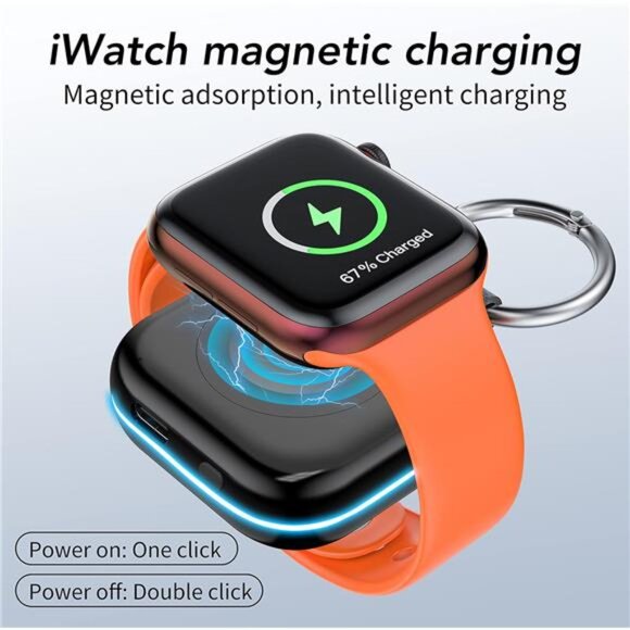 Portable Charger for AppleWatch,WirelessMagnetic iWatchCharger 1200mAh PowerBank - Picture 4 of 7